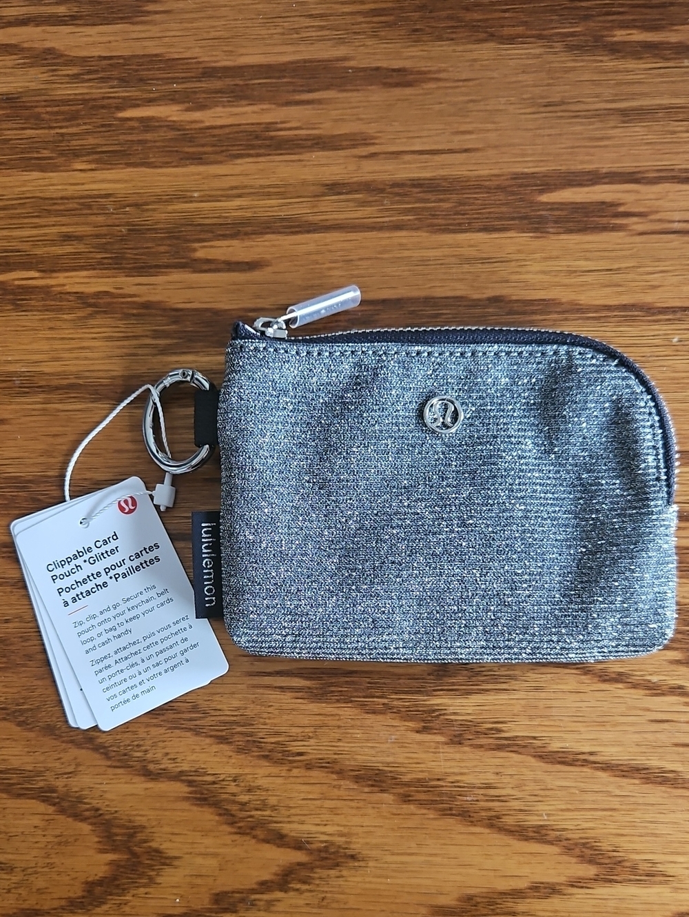 NWT Lululemon Clippable Card Pouch *Glitter